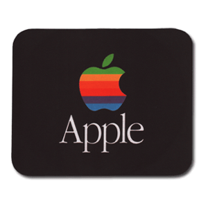 Black Vintage Apple Mouse Pad