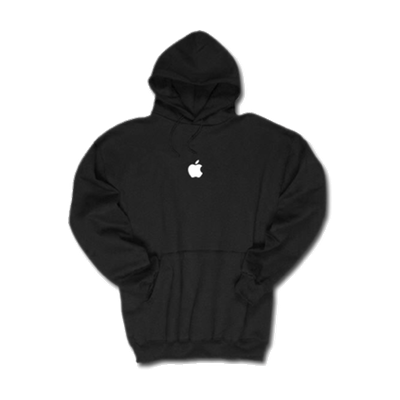 Black Apple Hooded Sweatshirt