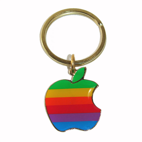 Brass Apple Logo Keyring
