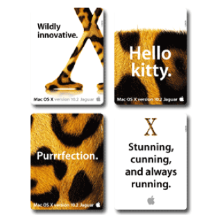 Jaguar OS X Sticker Set