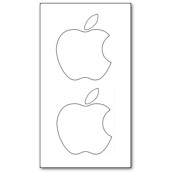 White Apple Sticker Set